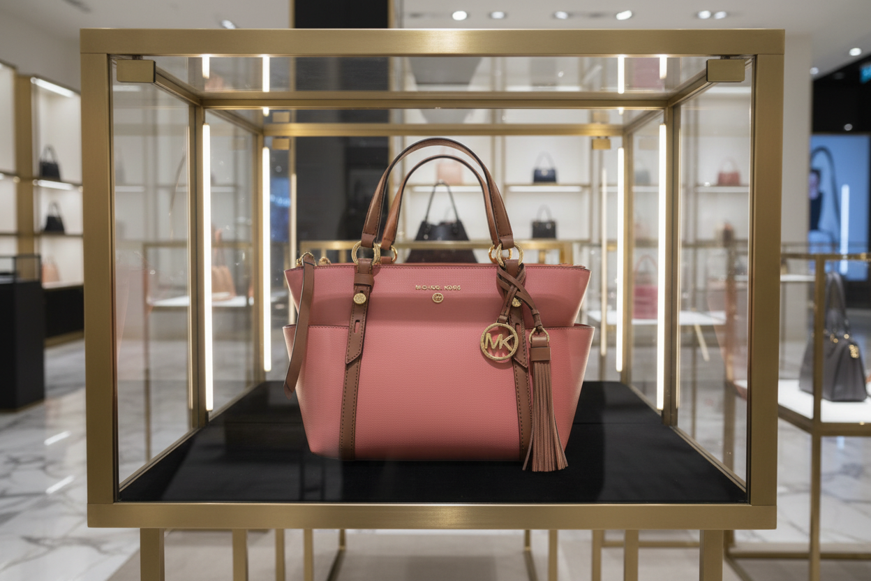 MICHAEL KORS SULLIVAN SATCHEL SMALL - SAFFIANO LEATHER - TEA ROSE MULTI