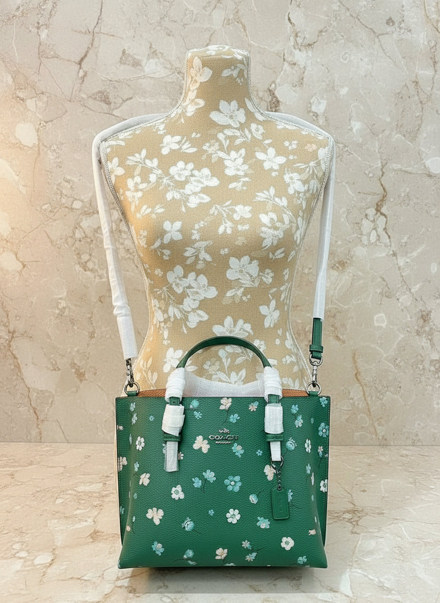 ‼️ SALE ‼️ COACH MOLLIE TOTE 25 WITH MYSTICAL FLORAL PRINT IN GREEN MULTI