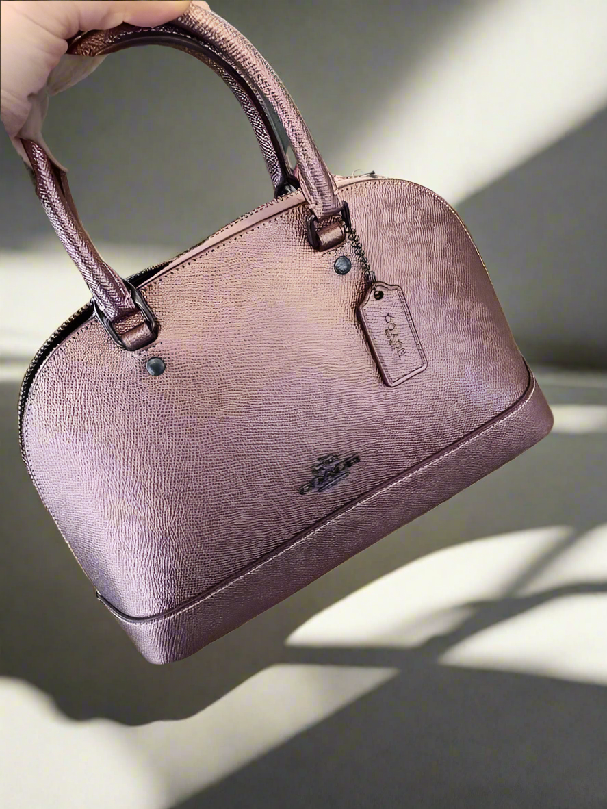 COACH MINI SIERRA SATCHEL - METALLIC DARK BLUSH