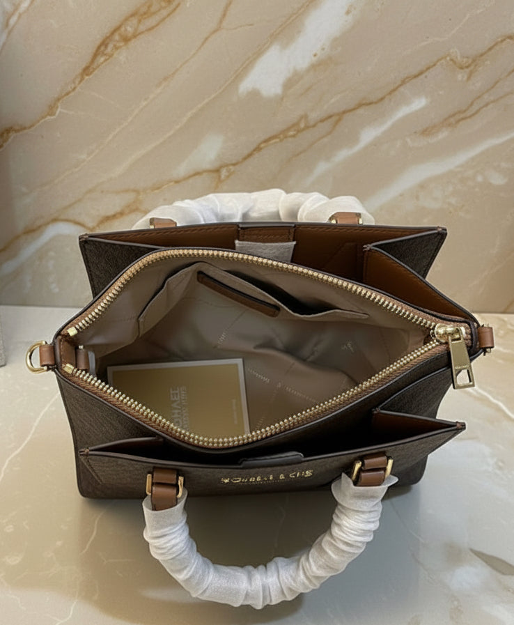MICHAEL KORS SMALL DARIA 3 in 1 SATCHEL -  BROWN ACORN