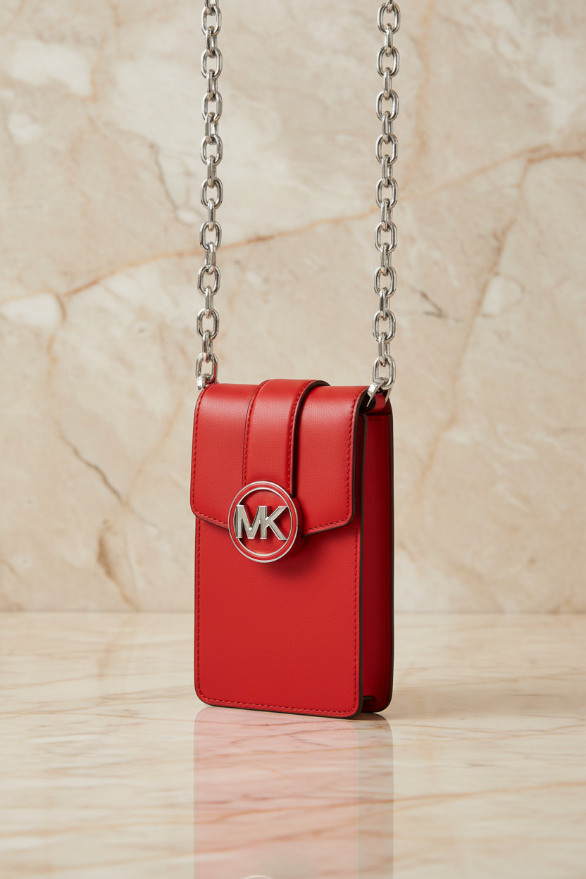MICHAEL KORS CARMEN SMARTPHONE CROSSBODY - RED