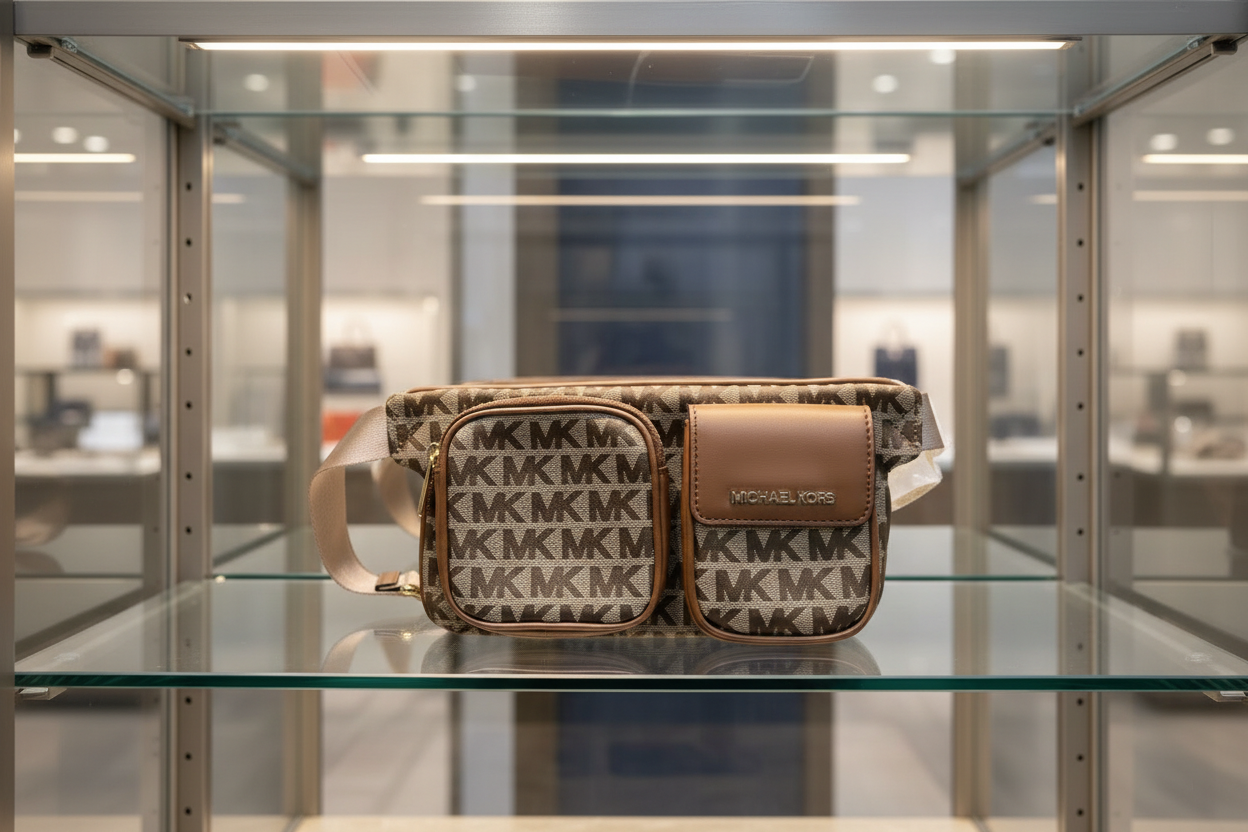 MICHAEL KORS HANOVER MEDIUM JACQUARD BELTBAG/BODY BAG