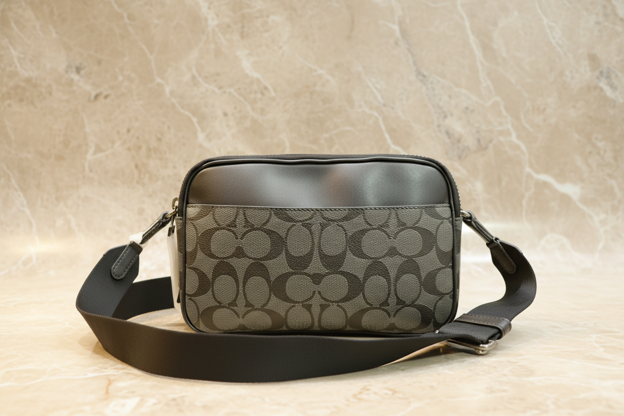 COACH GRAHAM CROSSBODY - SIGNATURE COATED CANVAS/CHARCOAL BLACK
