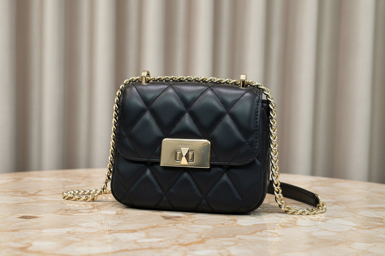 KATE SPADE CAREY MICRO FLAP QUILTED SQUARE LEATHER CROSSBODY