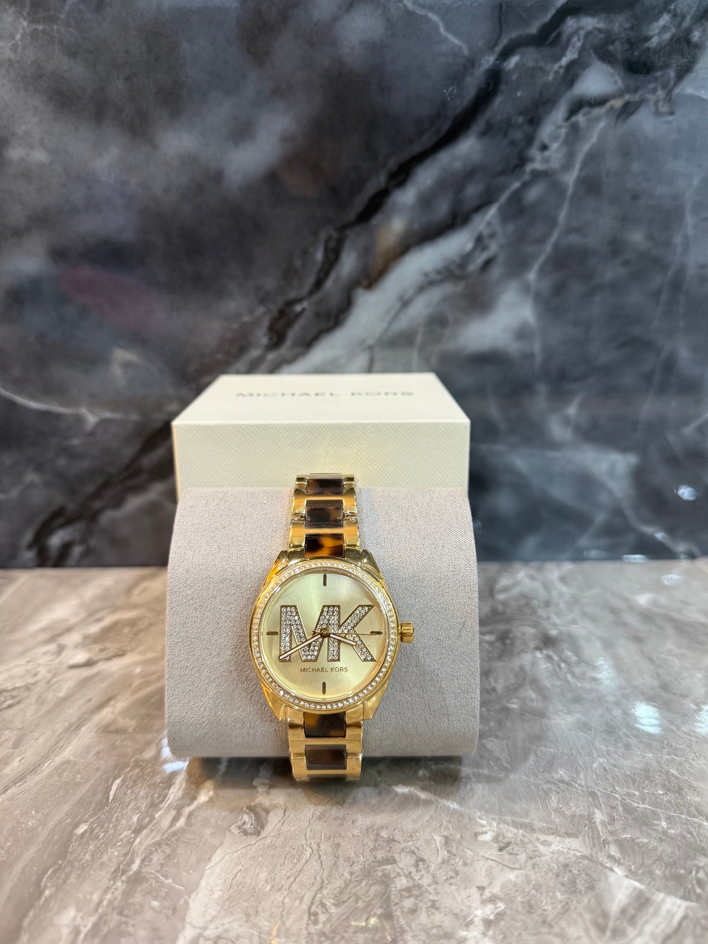 MICHAEL KORS JANELLE WATCH - TRANSLUCENT BROWN - GOLD