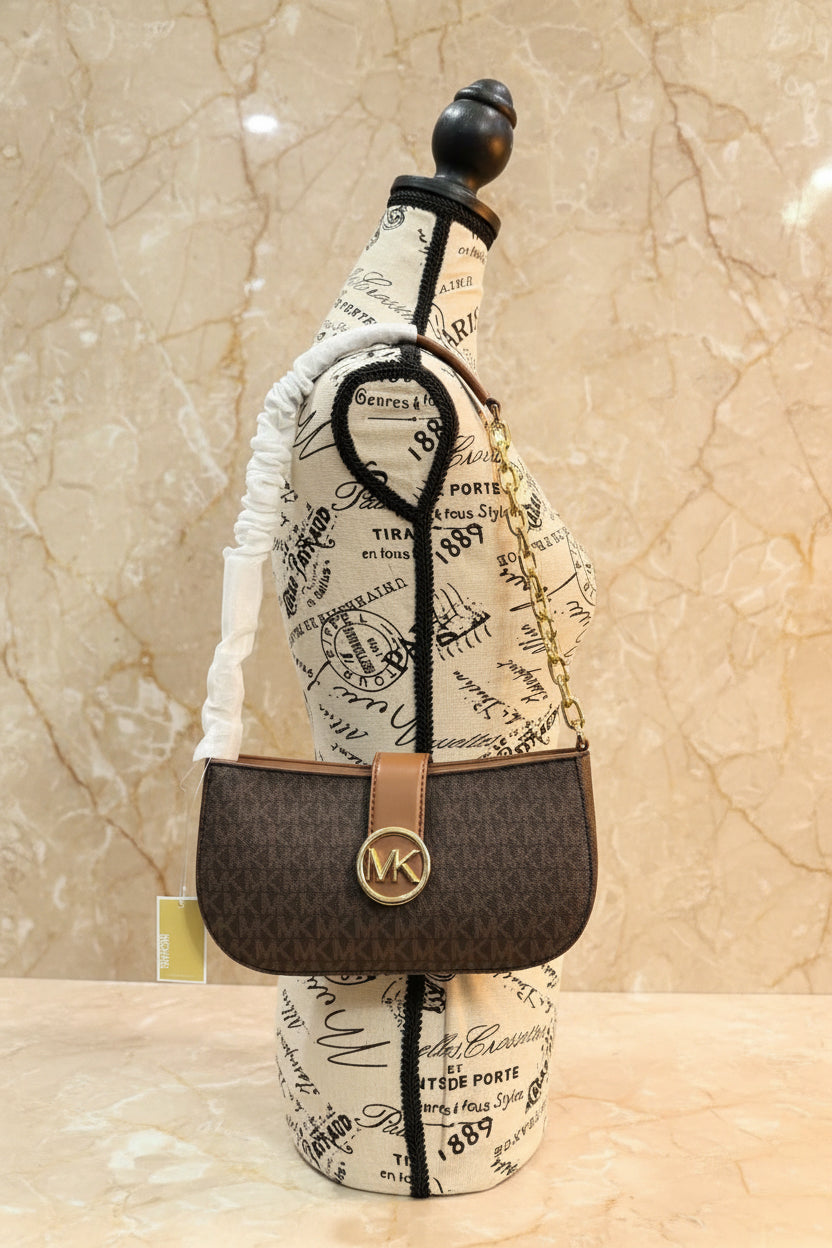 MICHAEL KORS CARMEN LEATHER POUCHETTE SHOULDER BAG ONLY