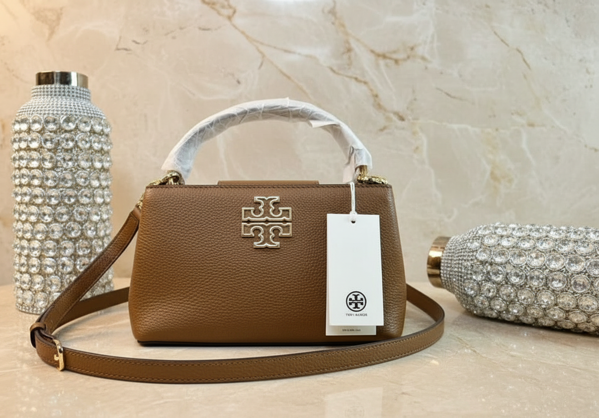 TORY MICRO BRITTEN SATCHEL -  BROWN
