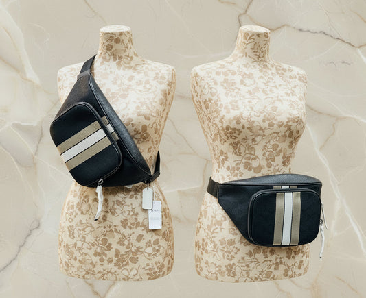 حقيبة خصر/حقيبة جسم من قماش الجاكار من كوتش تومسون مع خطوط رياضية