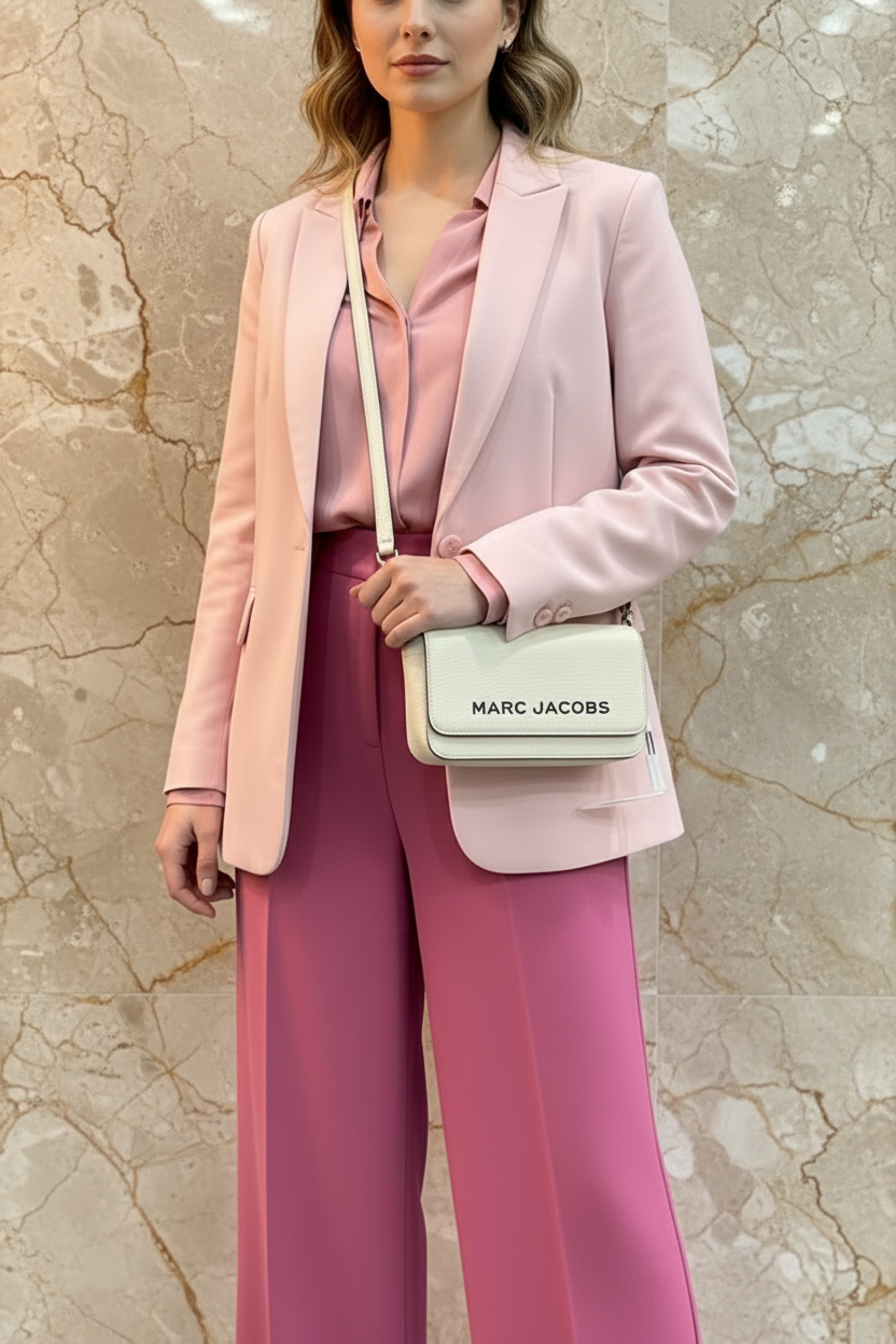 MARC JACOBS 3 IN 1 SHOULDER BAG/CROSSBODY/CLUTCH - MARSMALLOW COLOR