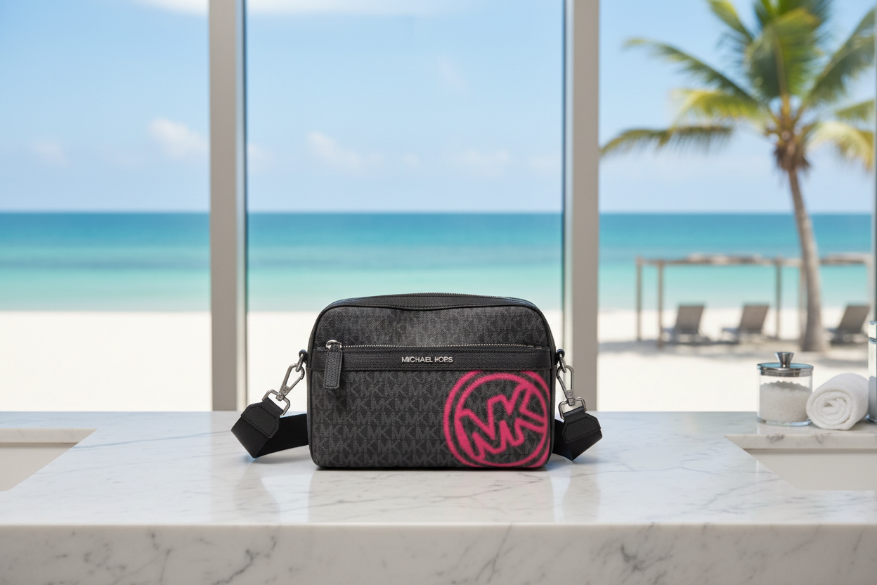 MICHAEL KORS COOPER EMBELISHED SIGNATURE LOGO UTILITY CROSSBODY