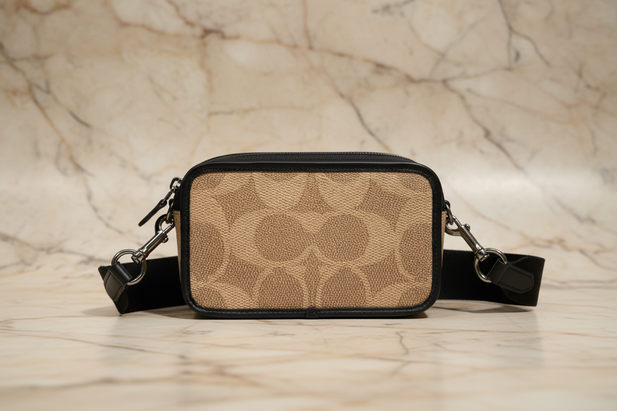 COACH WYATT CAMERA BAG - MULTI COLOR BLOCKED SAND/TAN