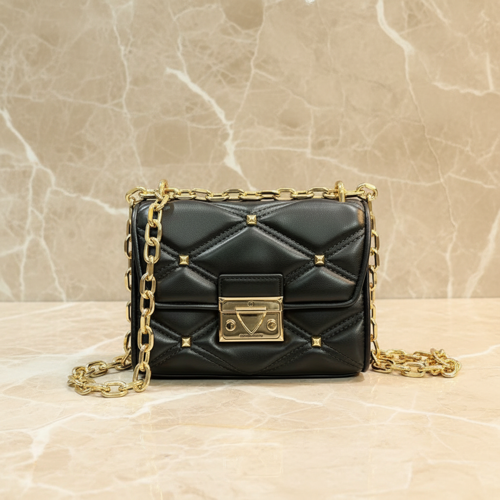MICHAEL KORS SERENA VEGAN FLAP QUILTED CONVERTIBLE CHAIN SHOULDER BAG/CROSSBODY BAG