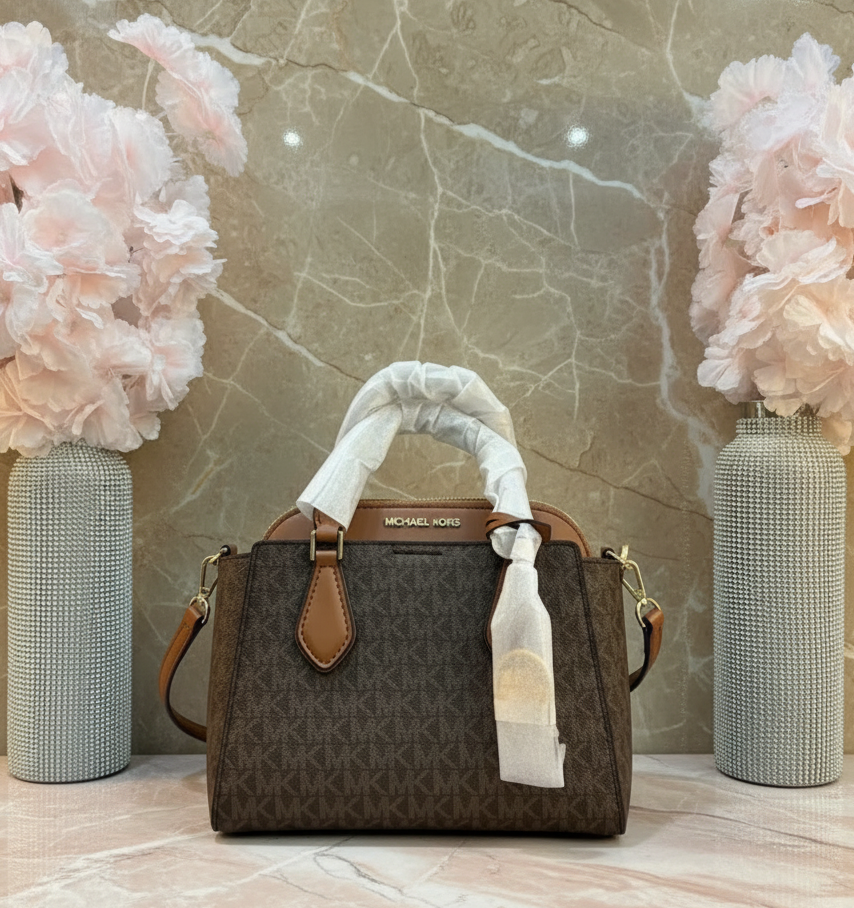 MICHAEL KORS SMALL DARIA 3 in 1 SATCHEL -  BROWN ACORN