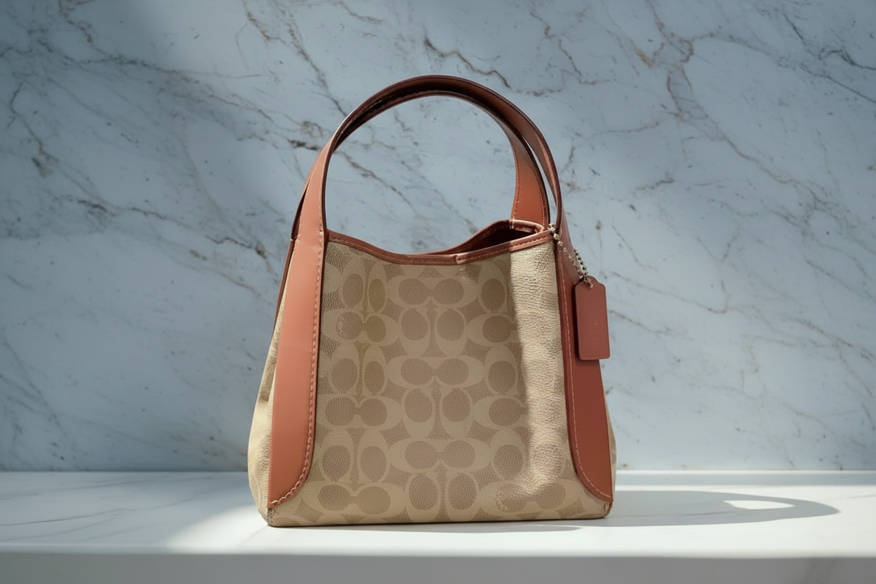 COACH HADLEY HOBO 21 - SIGNATURE CANVAS TAN RUST