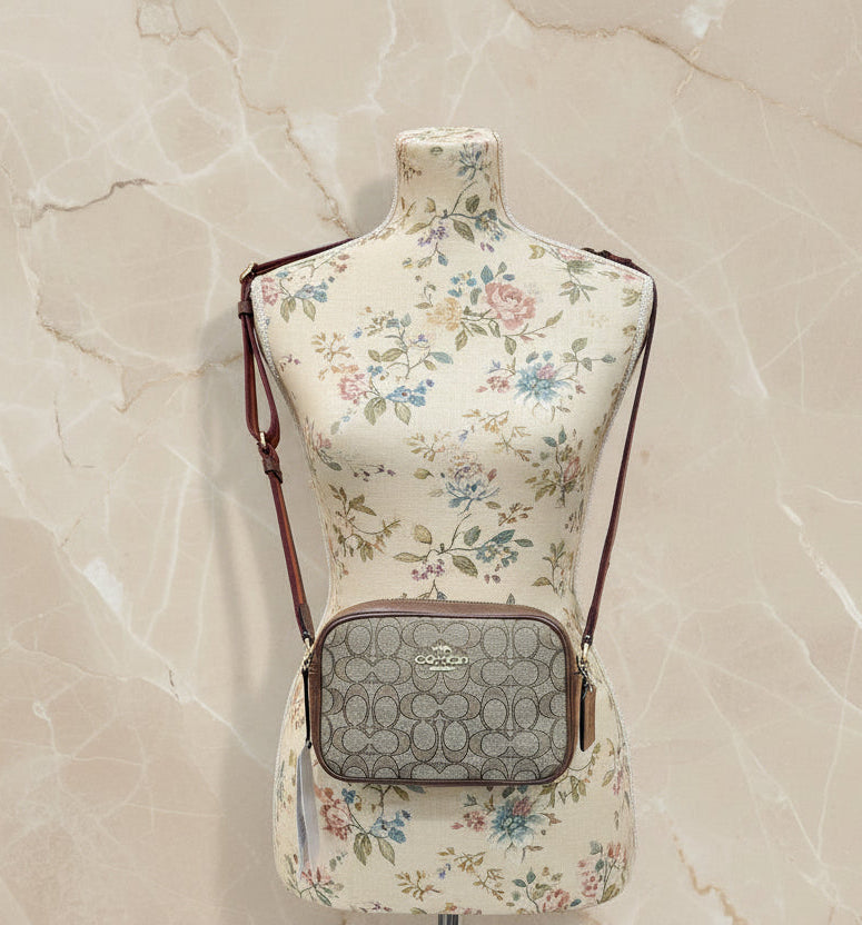 COACH JAMIE CAMERA BAG IN JACQUARD SIGNATURE - THICK STRAP