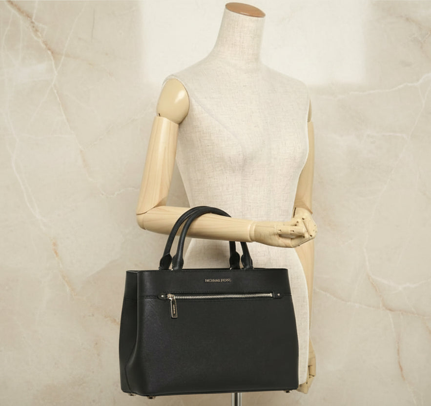 MICHAEL KORS HAILEE LARGE SAFFIANO LEATHER SATCHEL