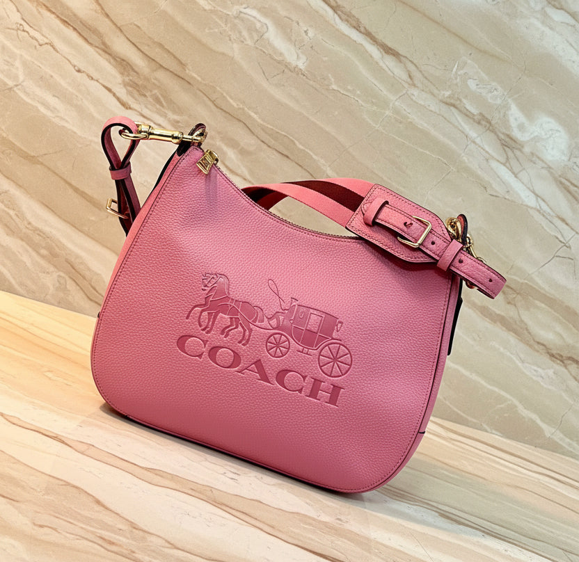 SALE‼️‼️COACH JES HOBO SHOULDER BAG - ROUGE/SILVER