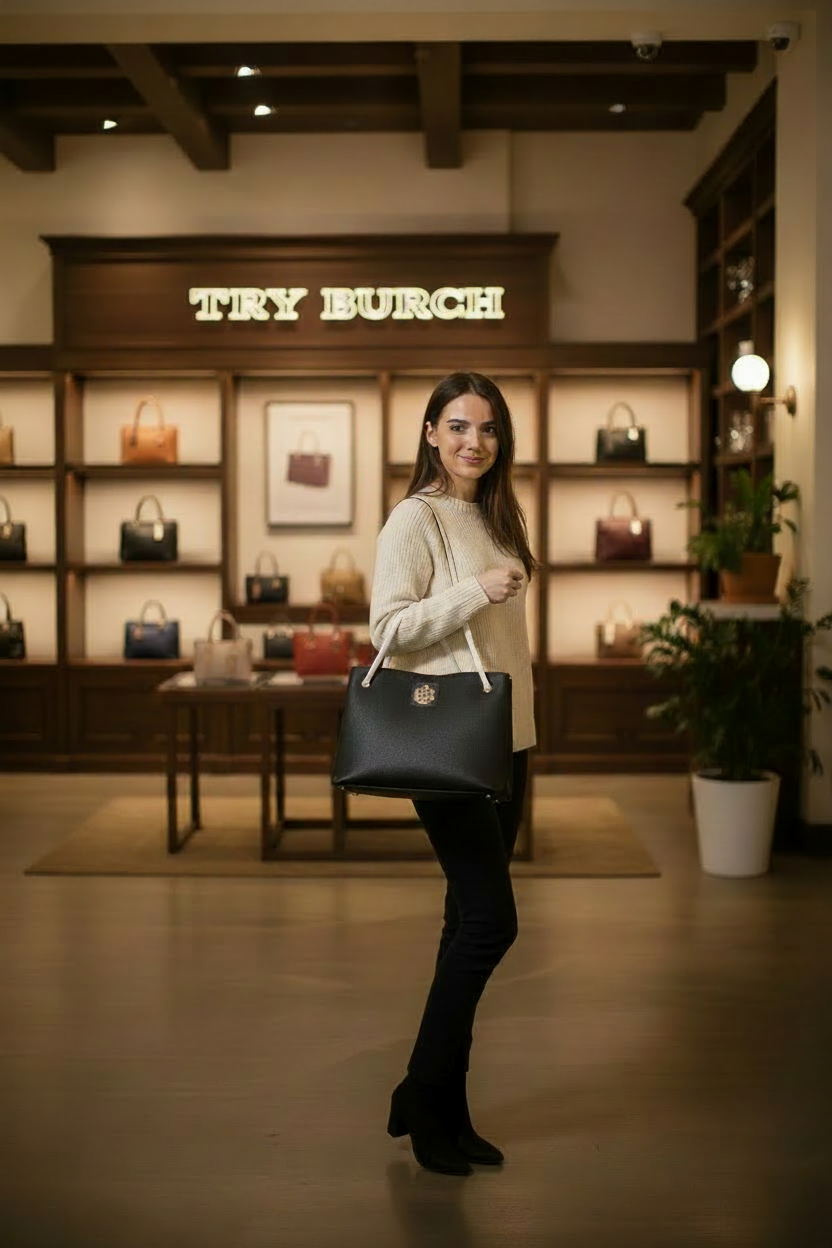 TORY BURCH BRITTEN TRIPLE COMPARTMENT TOTE