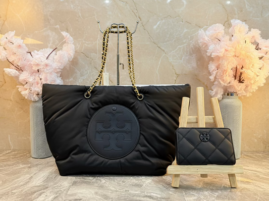 Tory Burch Ella Puppy Magnetic Closure & Willa Matte Medium Bifold Wallet