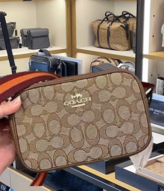 COACH JAMIE CAMERA BAG IN JACQUARD SIGNATURE - THICK STRAP