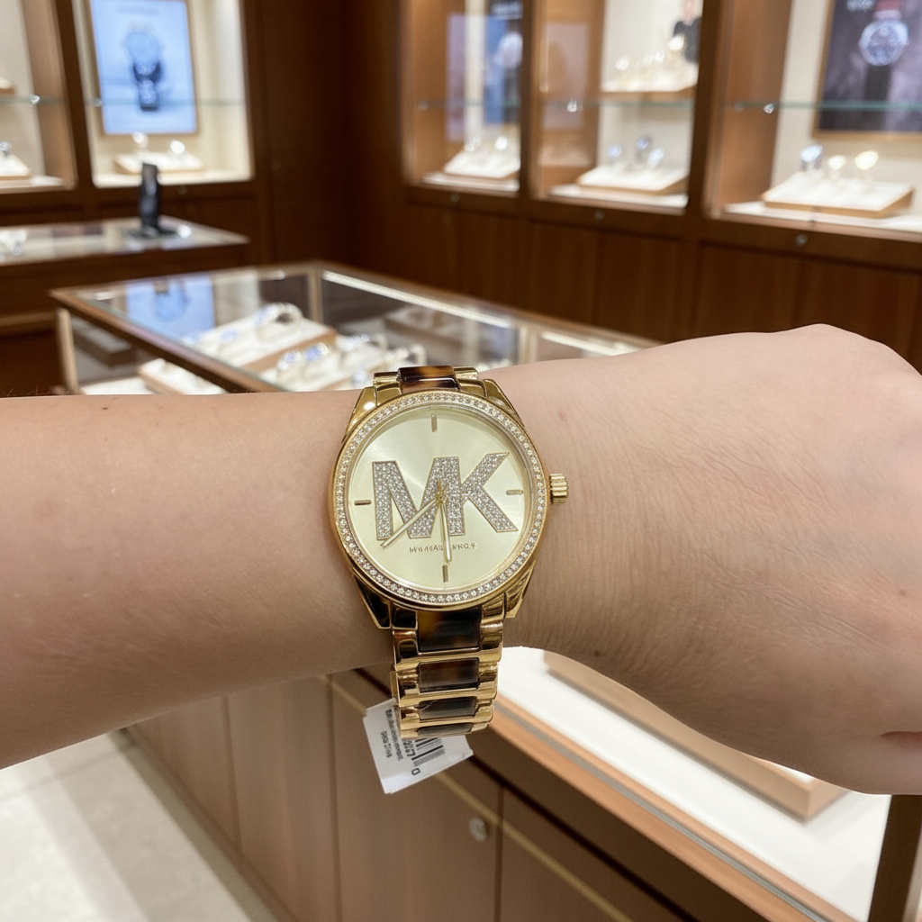 MICHAEL KORS JANELLE WATCH - TRANSLUCENT BROWN - GOLD