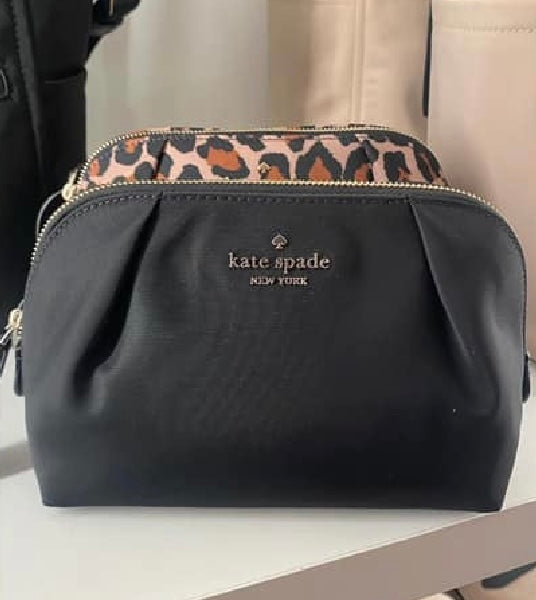 KATE SPADE CHELSEA COSMETIC POUCH - BLACK COLOR