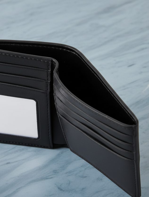 COACH MEN’S BIFOLD WALLET WITH INSERT - SIGNATURE CHARCOAL BLACK - NO INSERT