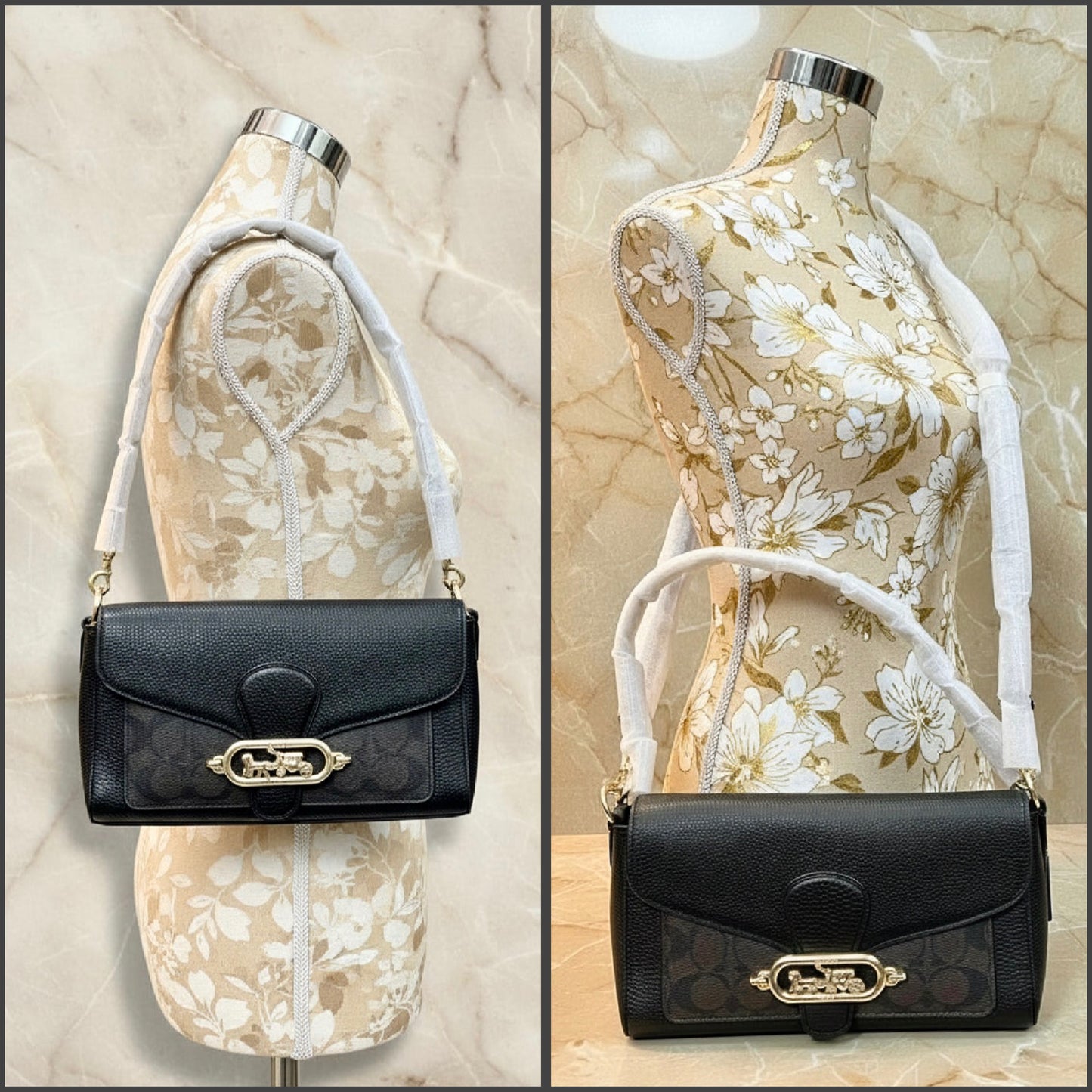 COACH JADE SHOULDER BAG/CROSSBODY BAG - SIGNATURE CANVAS & PEBBLE LEATHER