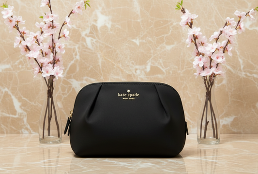 KATE SPADE CHELSEA COSMETIC POUCH - BLACK COLOR