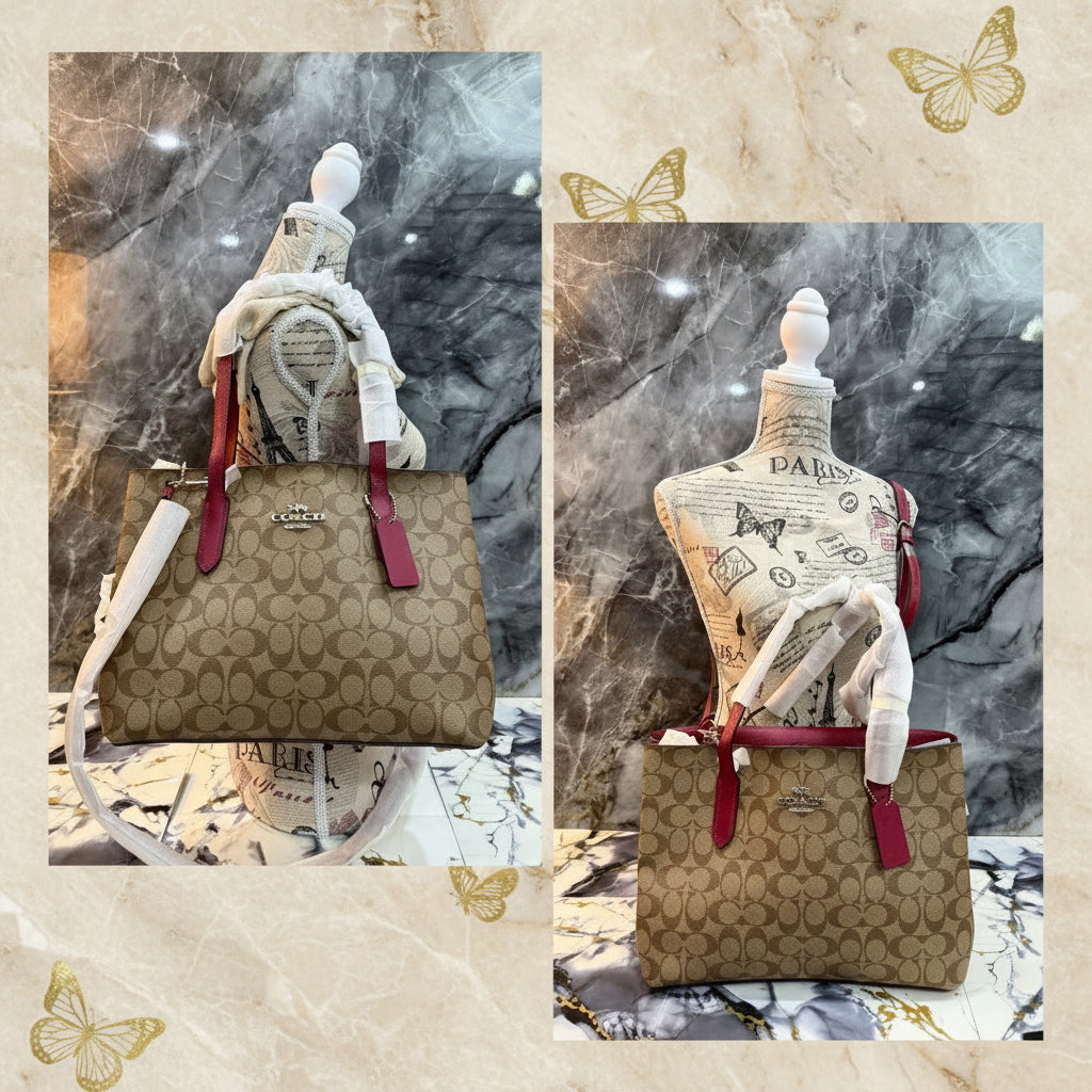 COACH AVENUE CARRYALL IN SIGNATURE BROWN/PINK