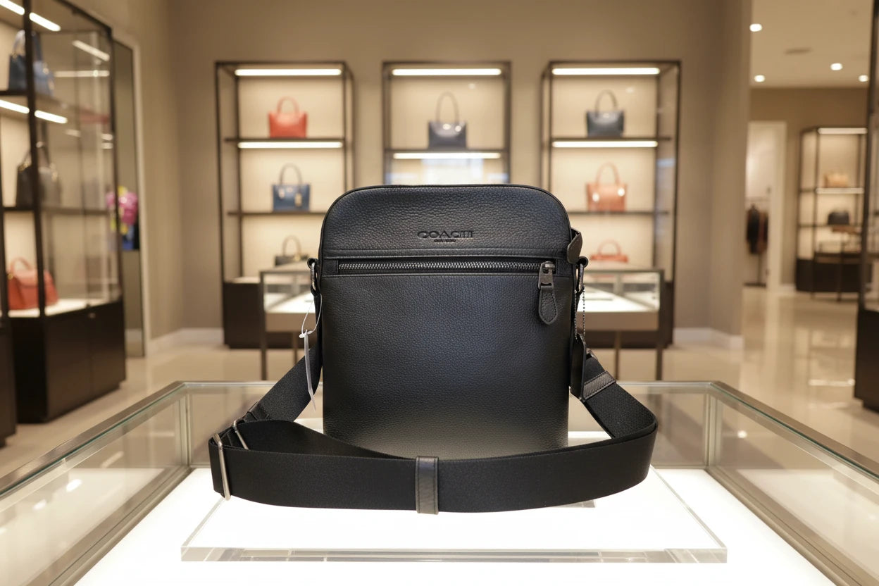 COACH HOUSTON FLIGHT BAG - SMOOTH LEATHER BLACK